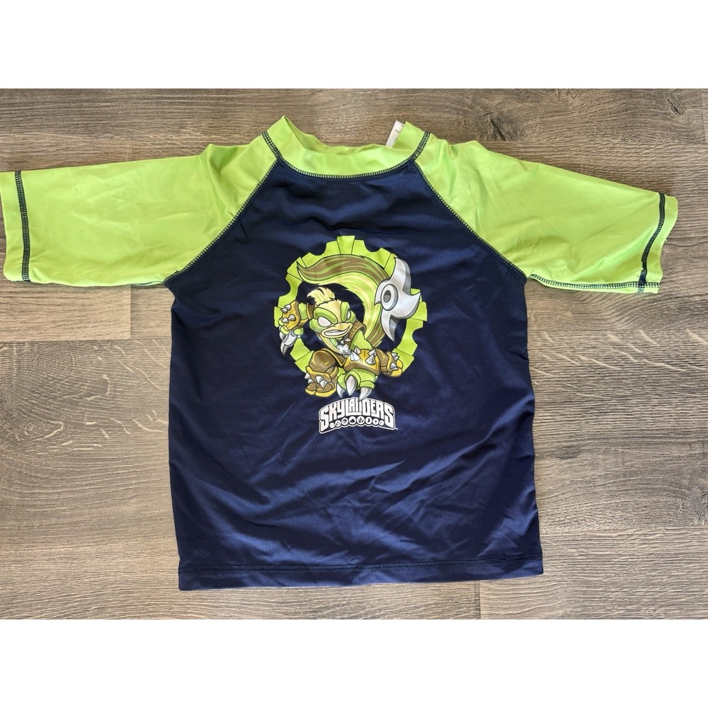 Skylanders kids' rash guard swim Shirt Size 6 1/4 Sleeve Stretch Shirt
